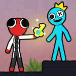 Stickman Red And Blue Logo